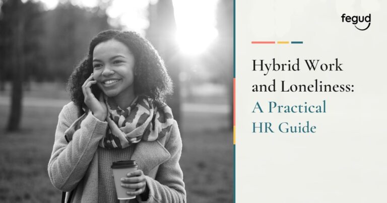 Woman on a phone in a guide to hybrid work loneliness