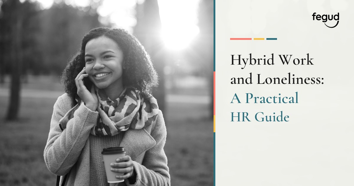 Woman on a phone in a guide to hybrid work loneliness