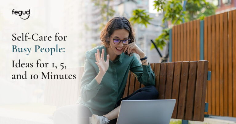 Busy woman choosing self-care for busy people between tasks